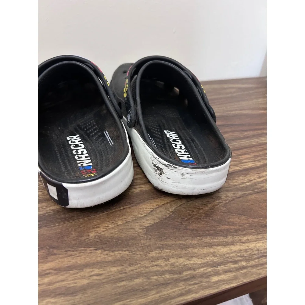 Crocs NASCAR Classic Clogs Black White Racing Mens 8 Womens 10 Checkerboard